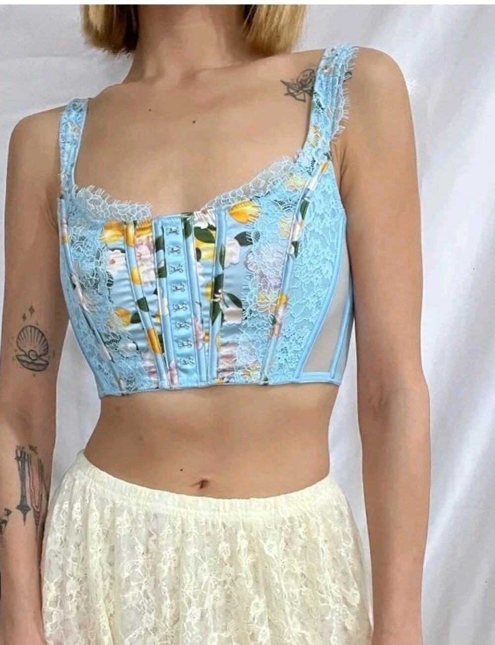 Victorias Secret Dream Angels Lace Positano Lemons Corset Bra Top Coquette Small